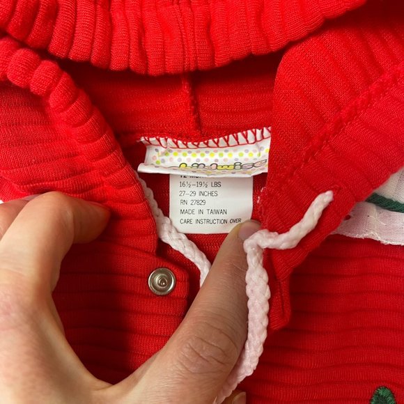 Vintage 1990s Childwise Baby Girl 12 Months Reindeer Applique Hooded Sweatshirt - Picture 3 of 4